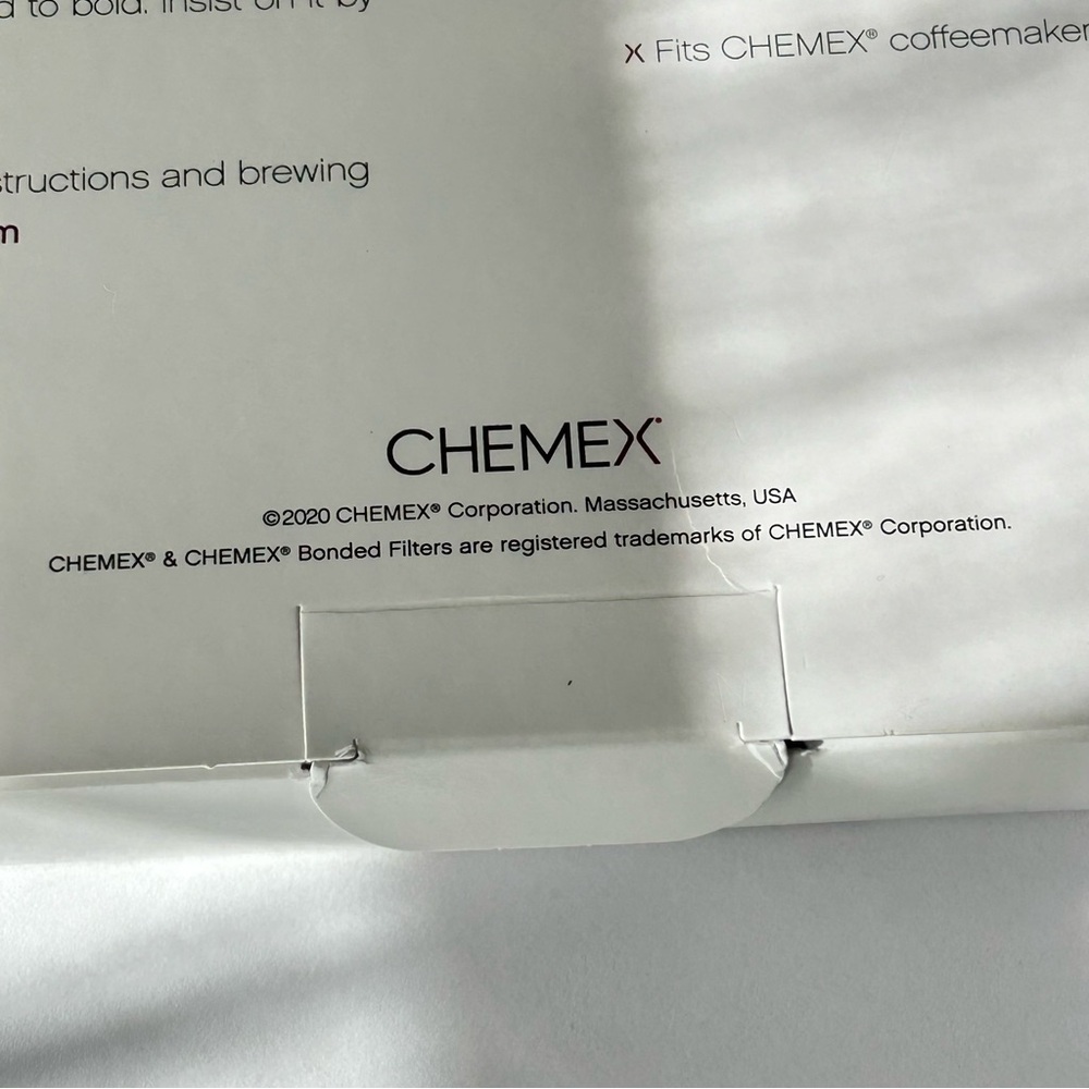 🌴 Pure Chemex Bonded Half Moon & Pre-Folded White Coffee Filters | 100 Count - Picture 8 of 8
